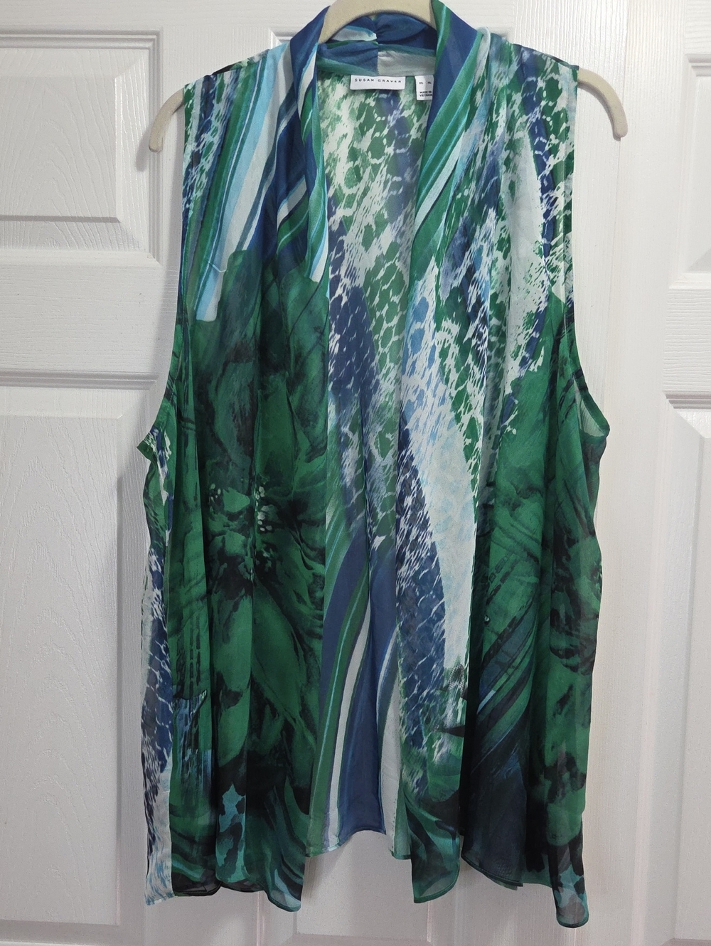 Susan Graver Chiffon Open Duster Vest